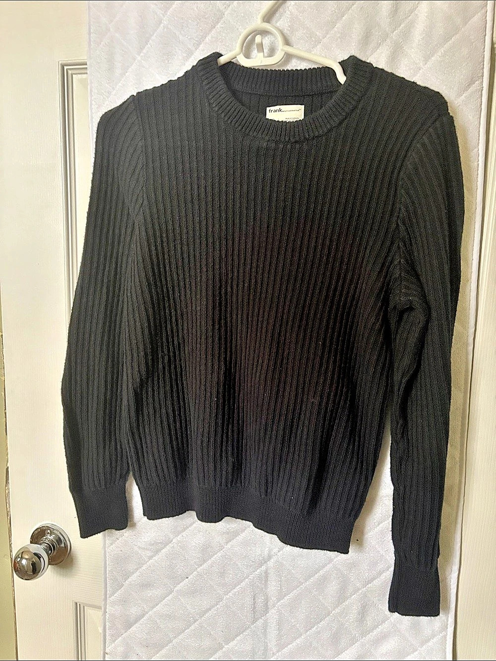 Frank by Frank and Oak Women's Small Rib Crew Neck Sweater Black Small